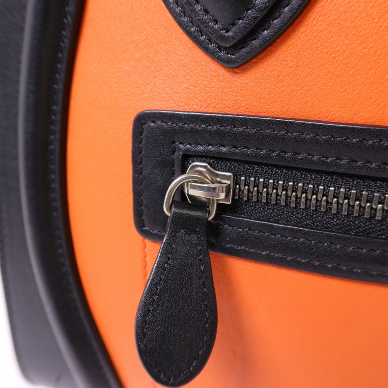 CELINE 牛皮皮革Micro Luggage銀扣手挽袋-8