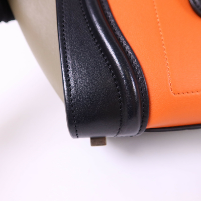 CELINE 牛皮皮革Micro Luggage銀扣手挽袋-14