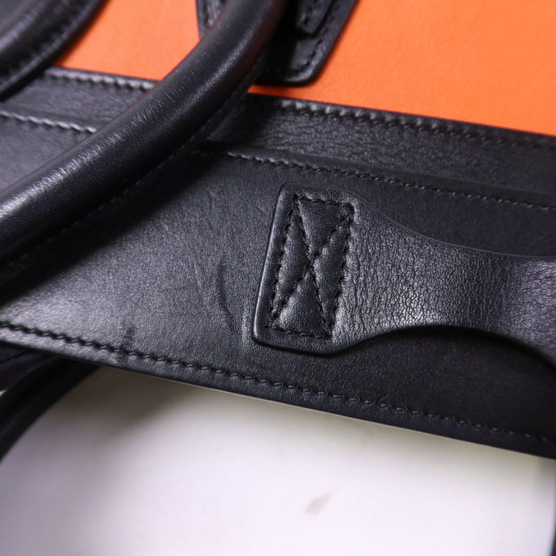 CELINE 牛皮皮革Micro Luggage銀扣手挽袋-16