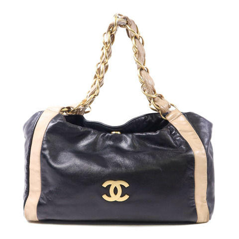 CHANEL 羊皮皮革Shoulder Bag金扣肩背袋