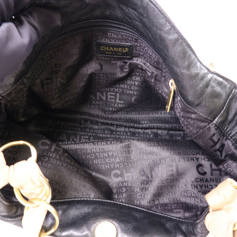 CHANEL 羊皮皮革Shoulder Bag金扣肩背袋-5