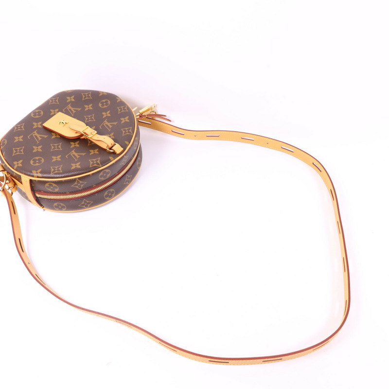 LOUIS VUITTON Monogram Boite Chapeau Souple金扣肩背袋棕色-4