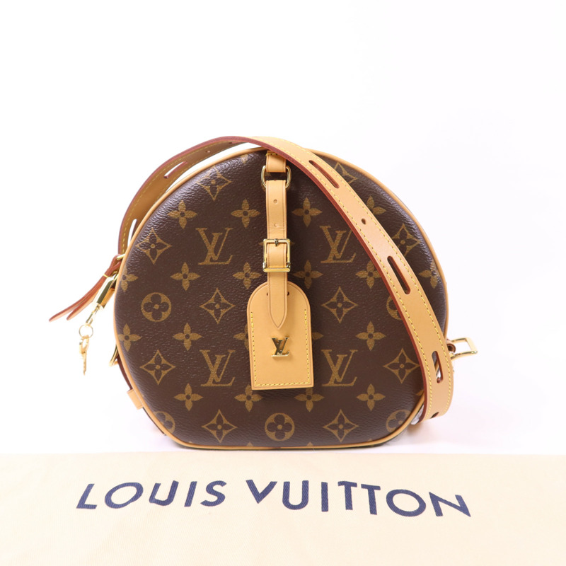 LOUIS VUITTON Monogram Boite Chapeau Souple金扣肩背袋棕色-15