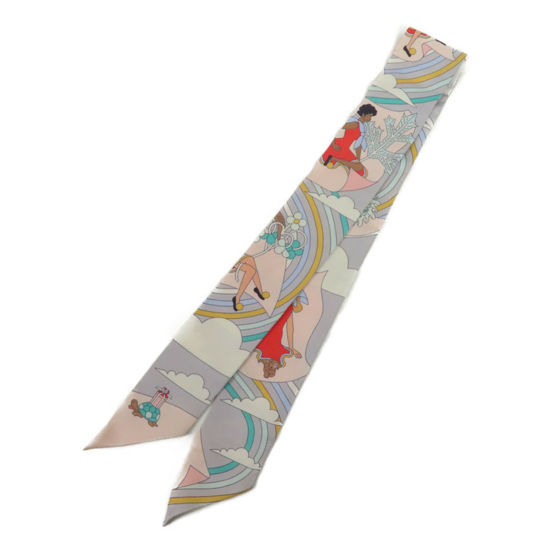 HERMES 絲質Twilly絲巾-1