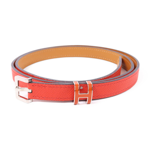 HERMES Epsom皮革POP H 15 Belt銀扣皮帶Gold