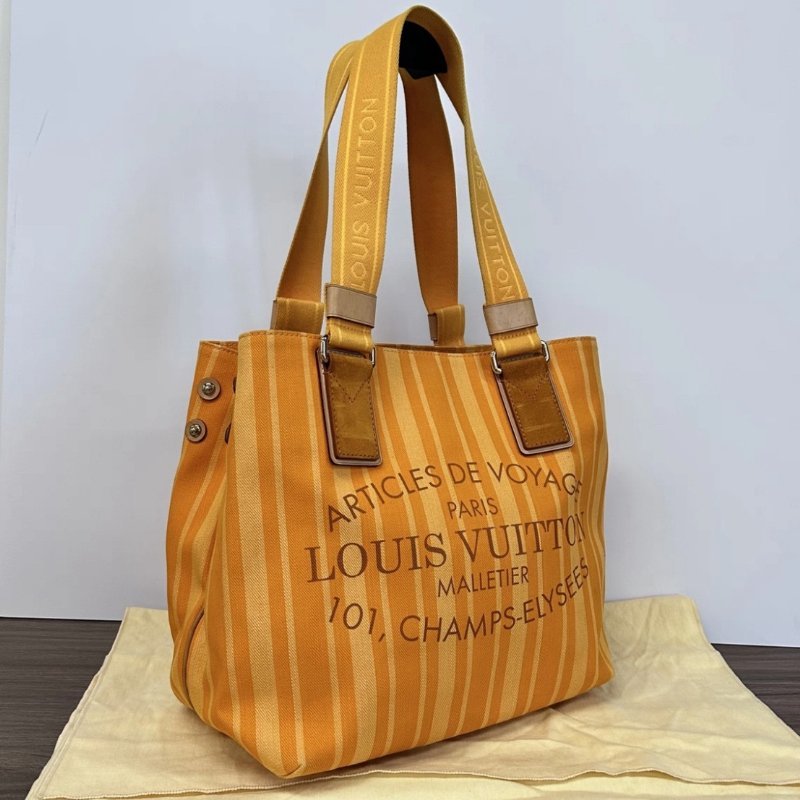LV 橘色條紋帆布托特包31*26.5*18 98新配件塵袋-1