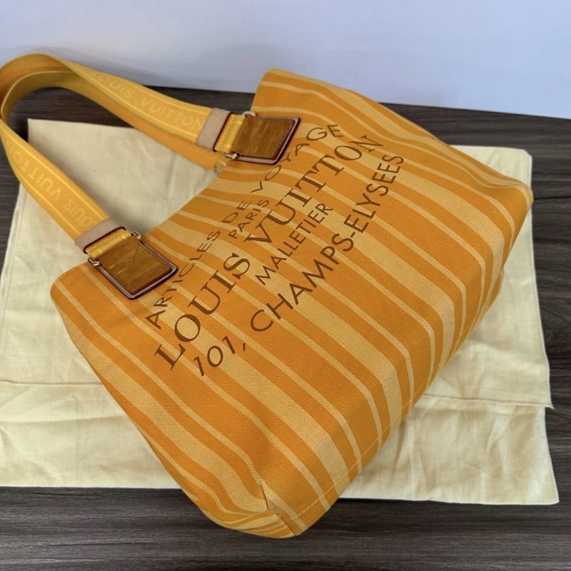 LV 橘色條紋帆布托特包31*26.5*18 98新配件塵袋-2