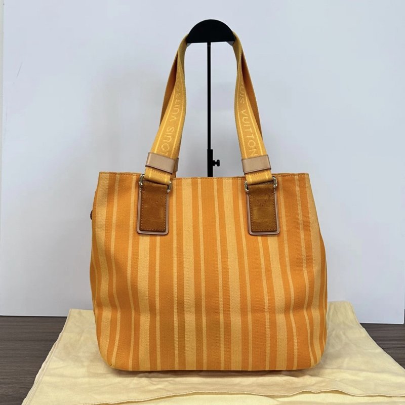 LV 橘色條紋帆布托特包31*26.5*18 98新配件塵袋-5