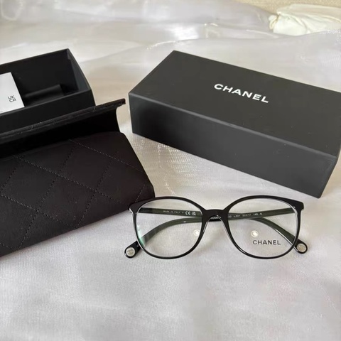 全新代購！ Chanel 香奈兒 純色鏡框 黑色 CH3432 53碼