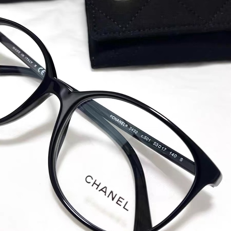 全新代購! Chanel 香奈兒 純色鏡框 黑色 CH3432 53碼-4