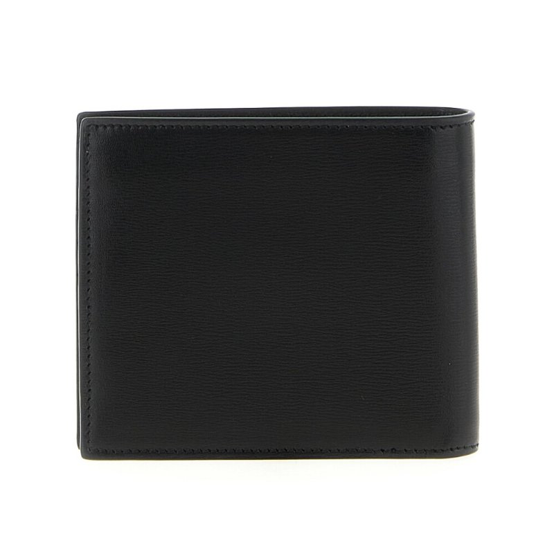 【YSL】SAINT LAURENT Tiny Cassandre East West Bifold 亮面皮革 卡夾 皮夾 短夾 黑色 金色 607727-2