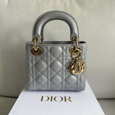 Lady Dior 灰色 三格黛妃包 迷你包