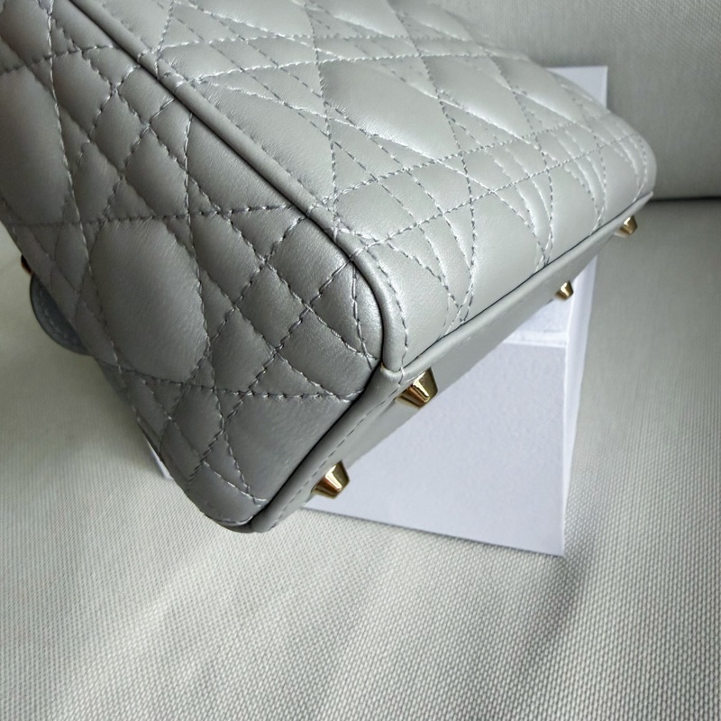 Lady Dior 灰色 三格黛妃包 迷你包-9