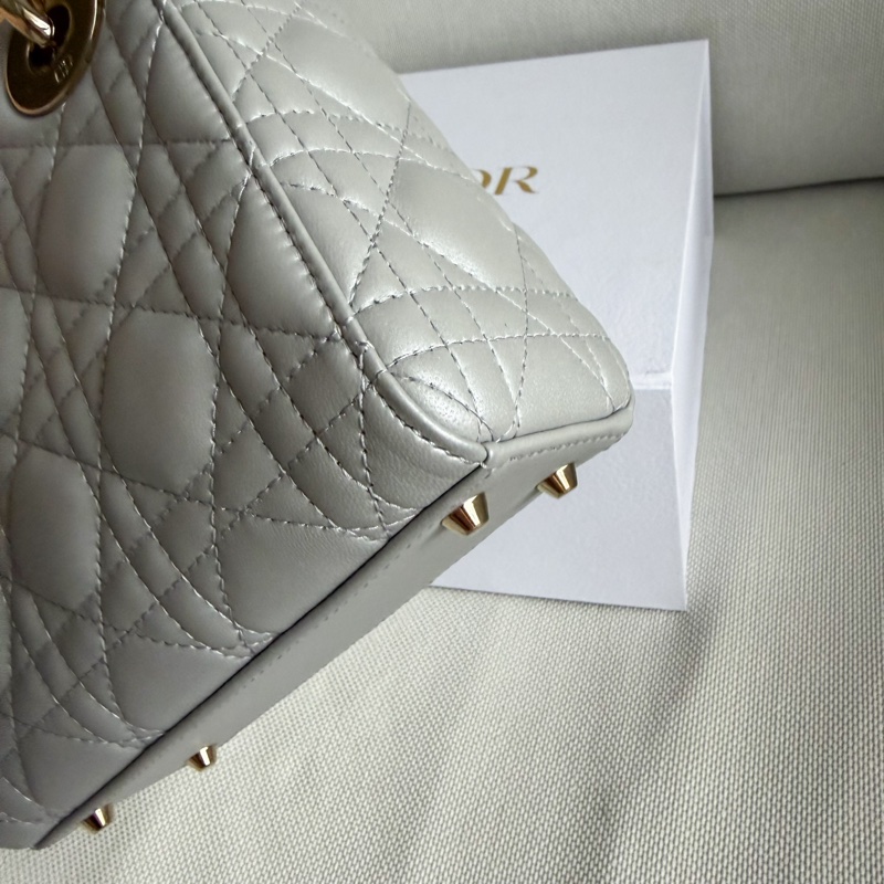 Lady Dior 灰色 三格黛妃包 迷你包-10