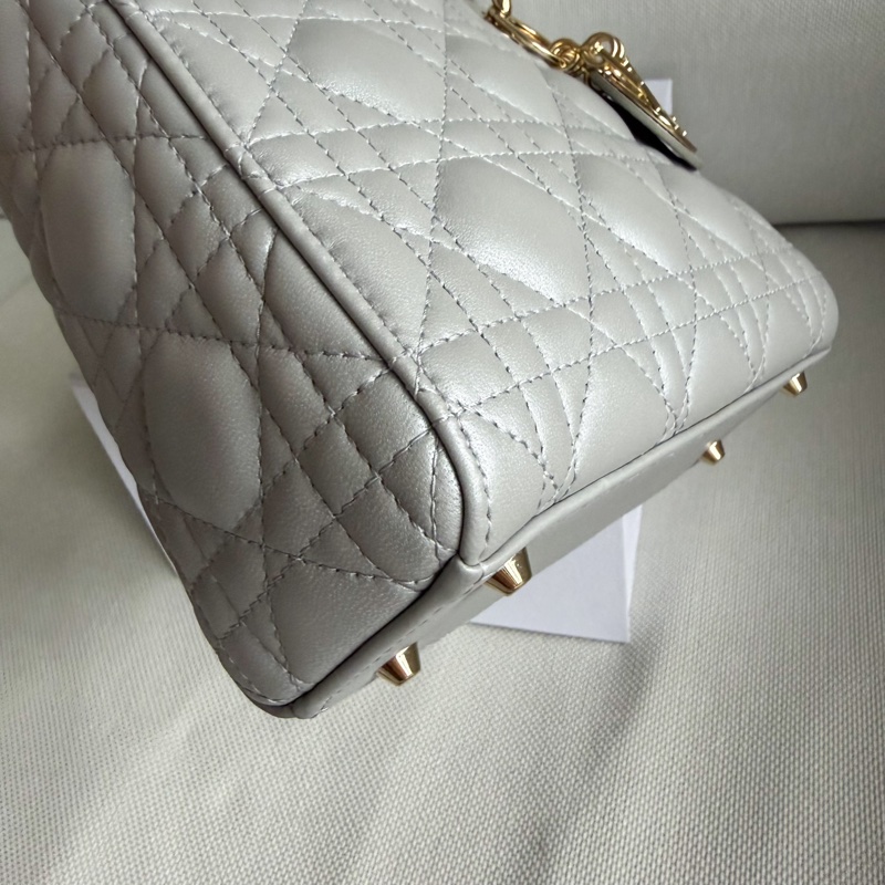 Lady Dior 灰色 三格黛妃包 迷你包-11