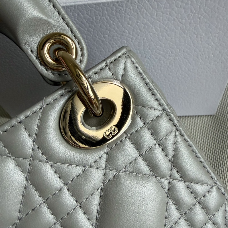 Lady Dior 灰色 三格黛妃包 迷你包-12