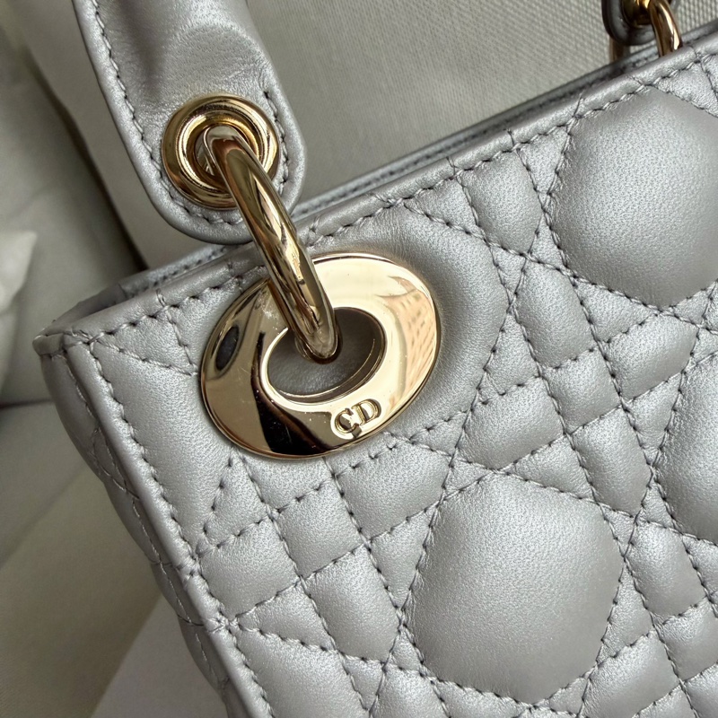 Lady Dior 灰色 三格黛妃包 迷你包-13