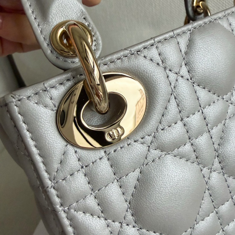 Lady Dior 灰色 三格黛妃包 迷你包-14