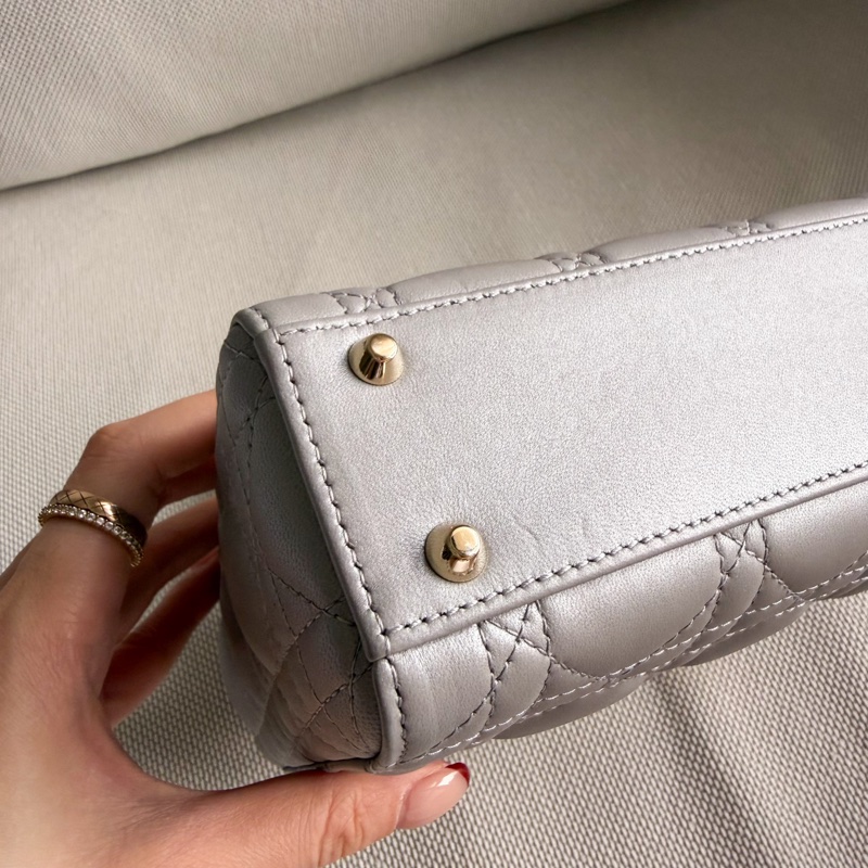 Lady Dior 灰色 三格黛妃包 迷你包-25