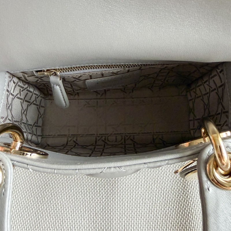 Lady Dior 灰色 三格黛妃包 迷你包-19