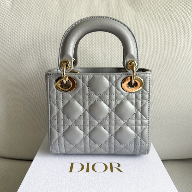 Lady Dior 灰色 三格黛妃包 迷你包-1
