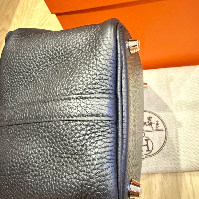 愛馬仕 菜籃子18 黑銀-7