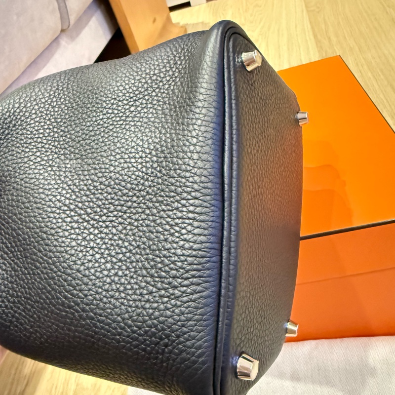 愛馬仕 菜籃子18 黑銀-24