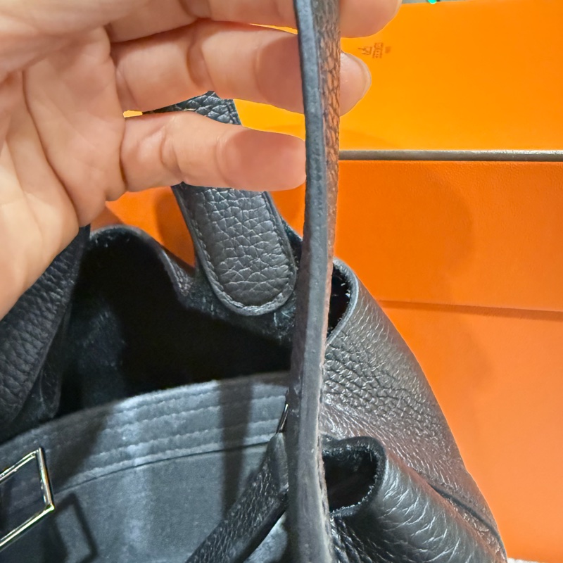 愛馬仕 菜籃子18 黑銀-52