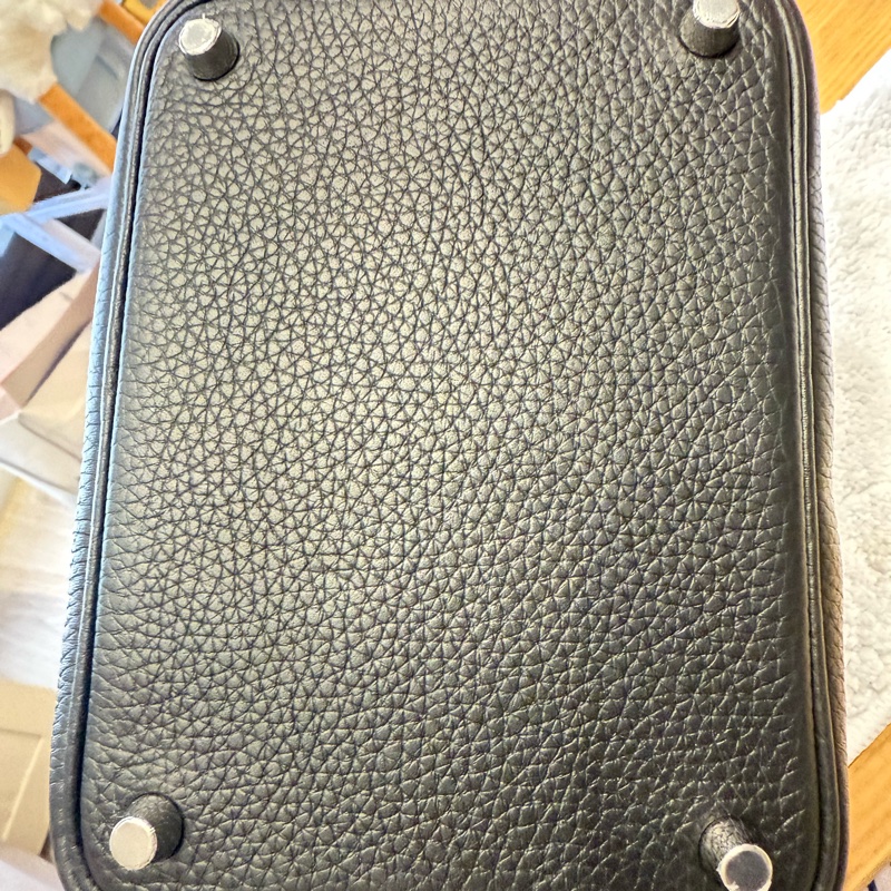 愛馬仕 菜籃子18 黑銀-12