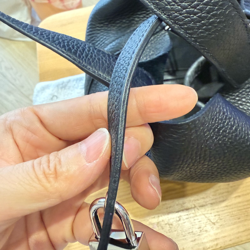 愛馬仕 菜籃子18 黑銀-15