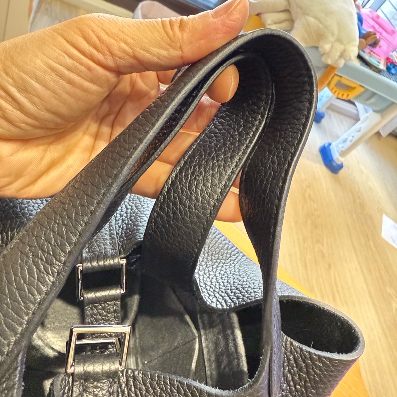 愛馬仕 菜籃子18 黑銀-18