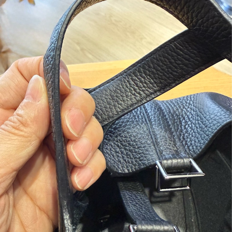 愛馬仕 菜籃子18 黑銀-20