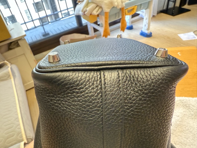 愛馬仕 菜籃子18 黑銀-27