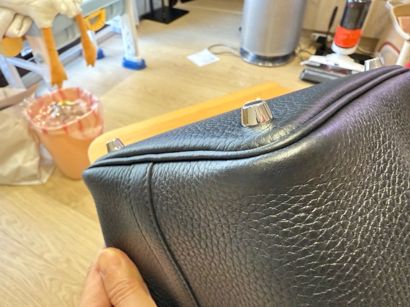 愛馬仕 菜籃子18 黑銀-30