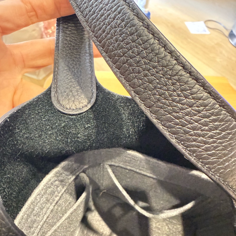 愛馬仕 菜籃子18 黑銀-34