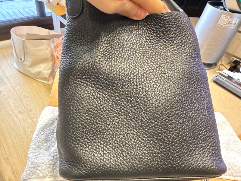 愛馬仕 菜籃子18 黑銀-59