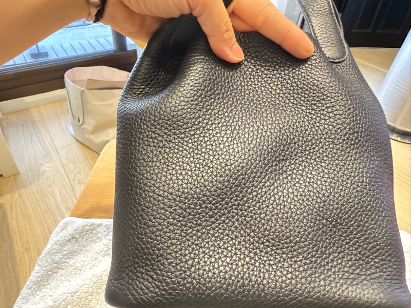 愛馬仕 菜籃子18 黑銀-61