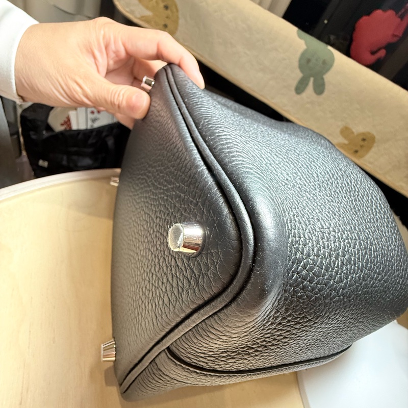 愛馬仕 菜籃子18 黑銀 免配貨-59