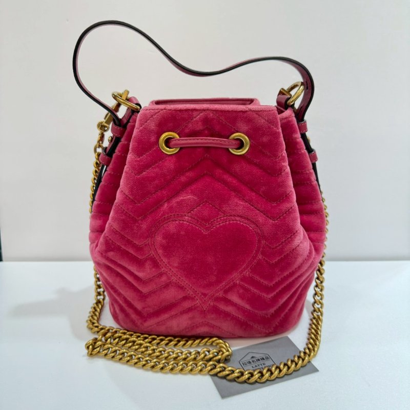 GUCCI Marmont 絨布 斜背包/側背包/水桶包/手提包 9成新-2