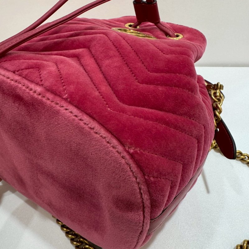 GUCCI Marmont 絨布 斜背包/側背包/水桶包/手提包 9成新-3