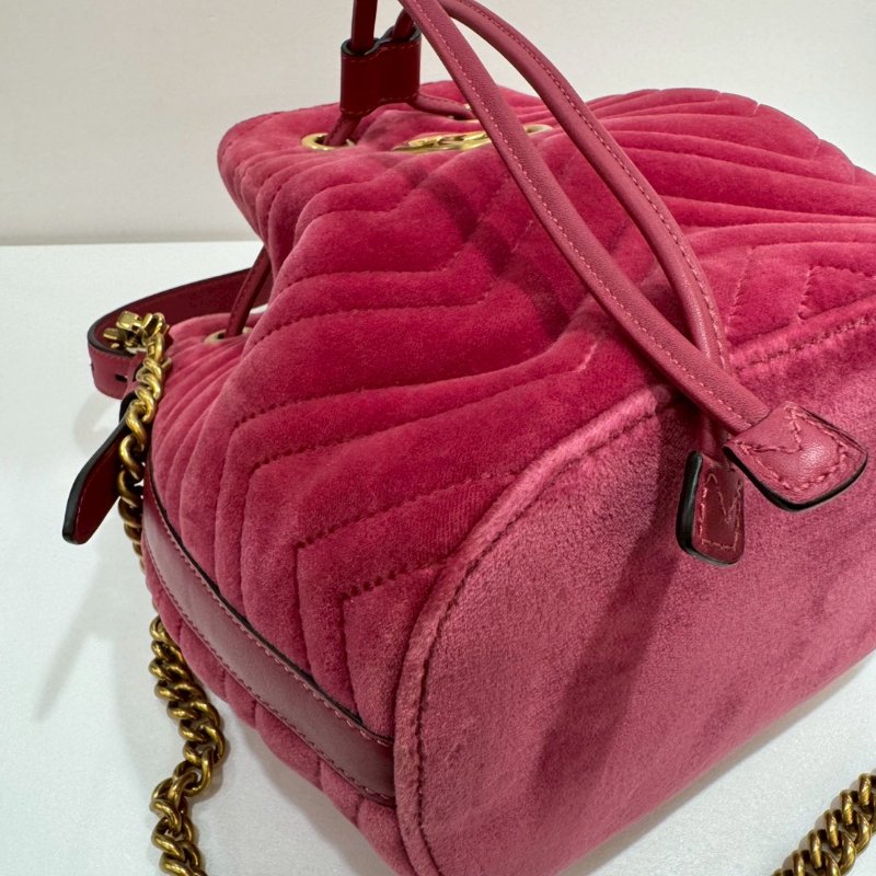 GUCCI Marmont 絨布 斜背包/側背包/水桶包/手提包 9成新-4