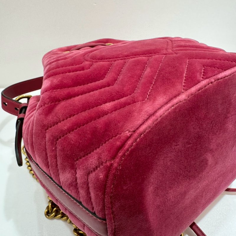 GUCCI Marmont 絨布 斜背包/側背包/水桶包/手提包 9成新-5