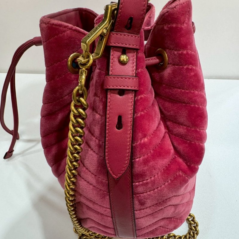GUCCI Marmont 絨布 斜背包/側背包/水桶包/手提包 9成新-7