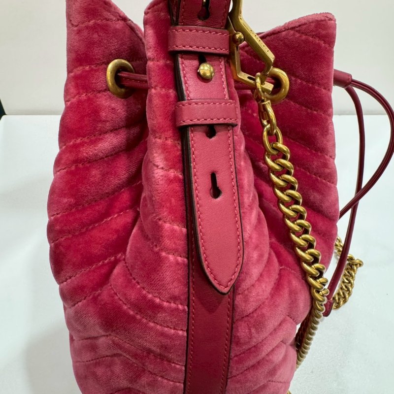 GUCCI Marmont 絨布 斜背包/側背包/水桶包/手提包 9成新-8