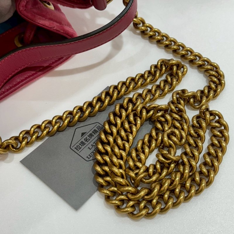 GUCCI Marmont 絨布 斜背包/側背包/水桶包/手提包 9成新-9