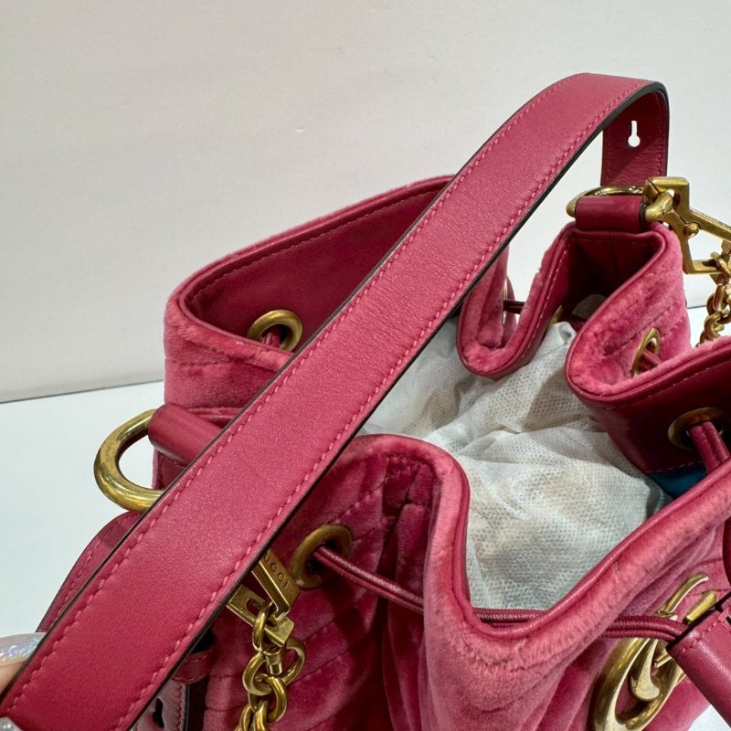 GUCCI Marmont 絨布 斜背包/側背包/水桶包/手提包 9成新-14