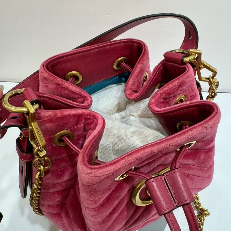 GUCCI Marmont 絨布 斜背包/側背包/水桶包/手提包 9成新-15