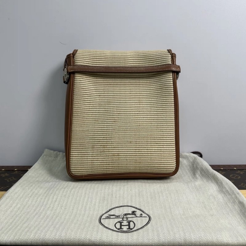 HERMES 馬毛編織拼皮肩背斜背包21*25*4 98新配件塵袋-4