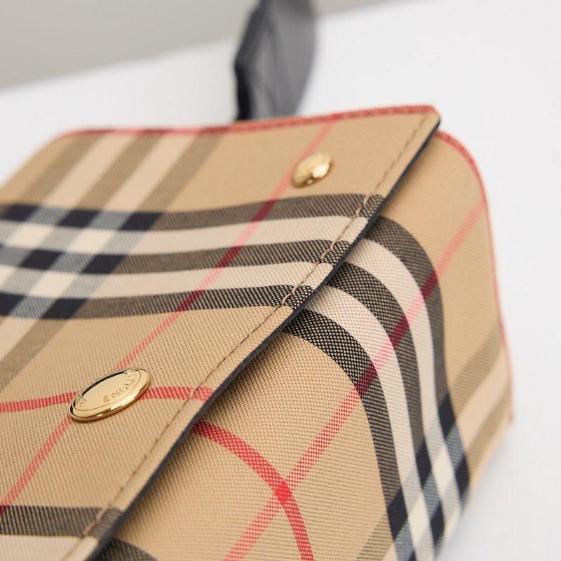 二手Burberry note 格紋斜背包-4