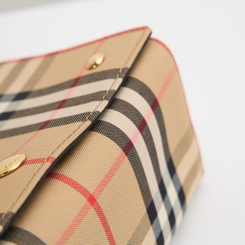 二手Burberry note 格紋斜背包-5